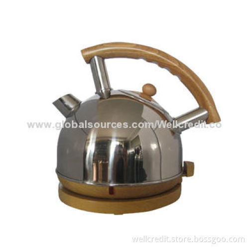 2.0L Stainless Steel Electric Kettle with Wooden Dome